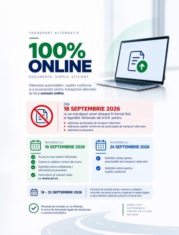 Comunicat privind digitalizarea completă a eliberării documentelor pentru efectuarea transportului alternativ